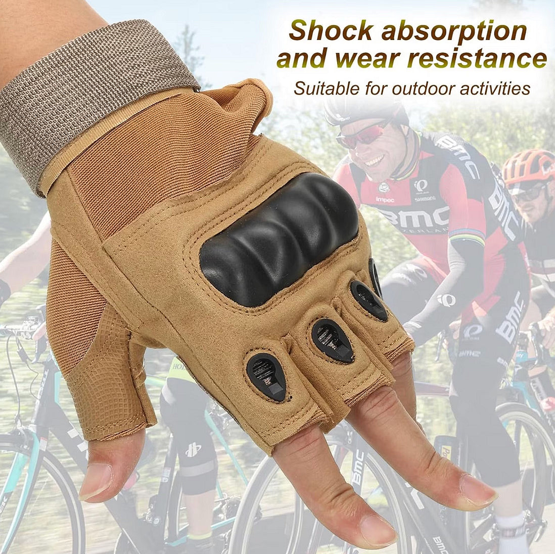 Taktische Fingerlose Handschuhe mit Protektoren