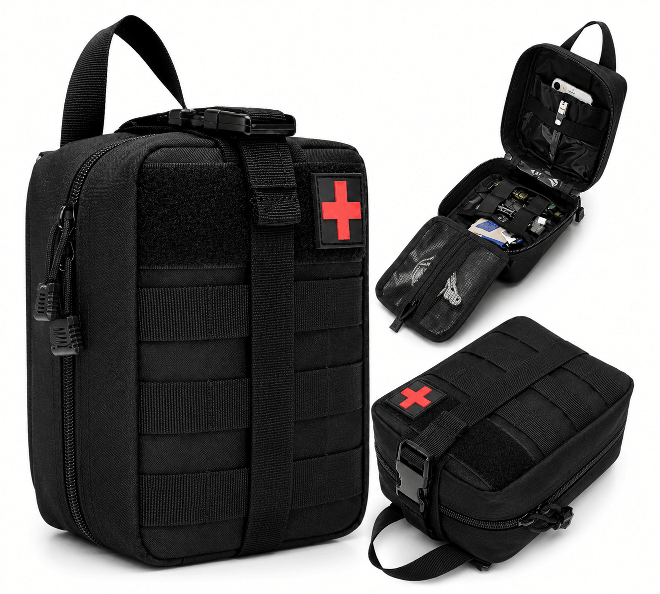 Taktische Erste-Hilfe-Tasche MOLLE BlackAirsoft Rip-Away, medizinische Notfalltasche
