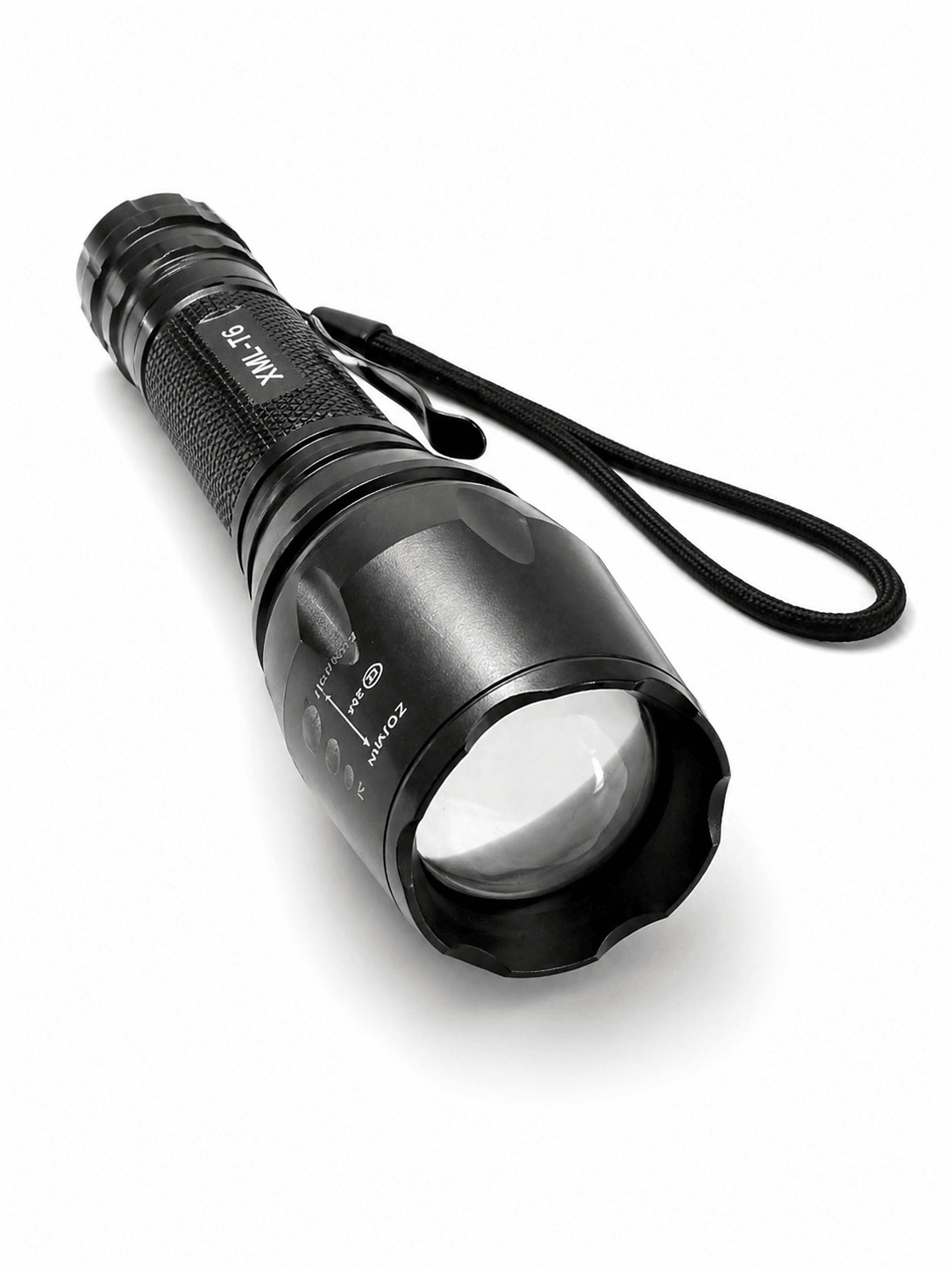 Taktische LED-Taschenlampe Black Airsoft Set mit Batterien und Ladegerät