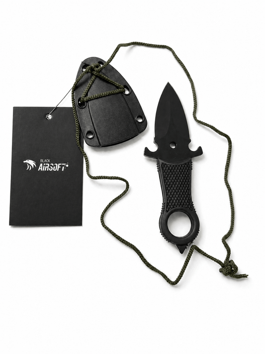 🎁 Taktisches Messer Halo Black Airsoft für den Hals mit Scheide (100% Rabatt)