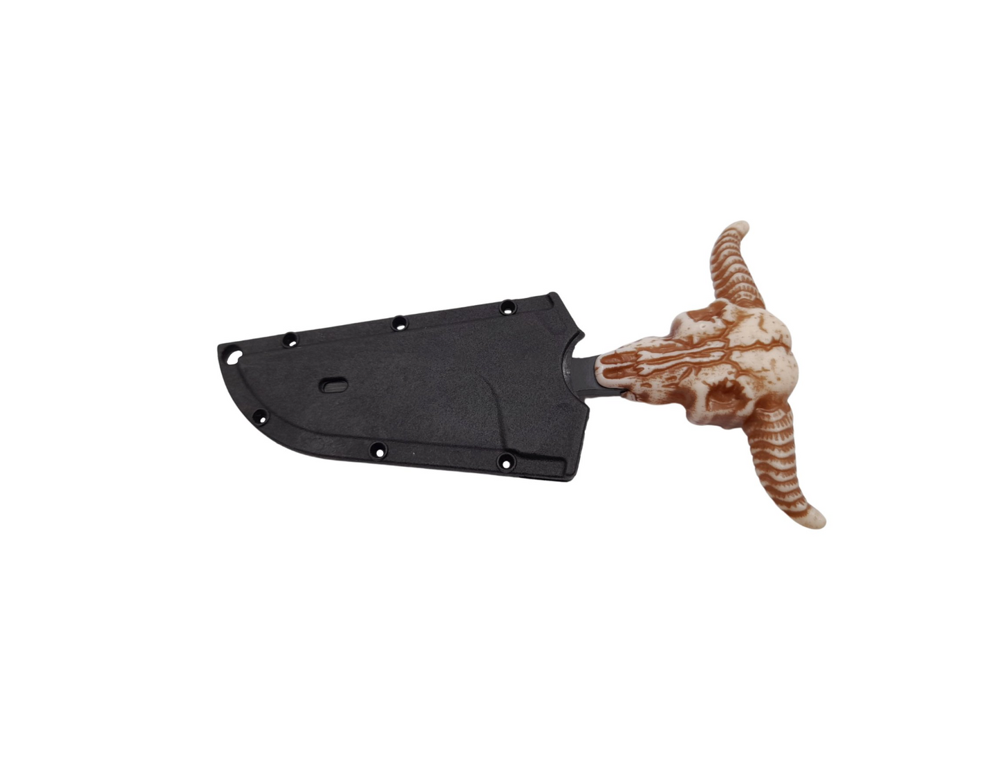 Halsmesser mit Scheide und Anhänger Stierschädel