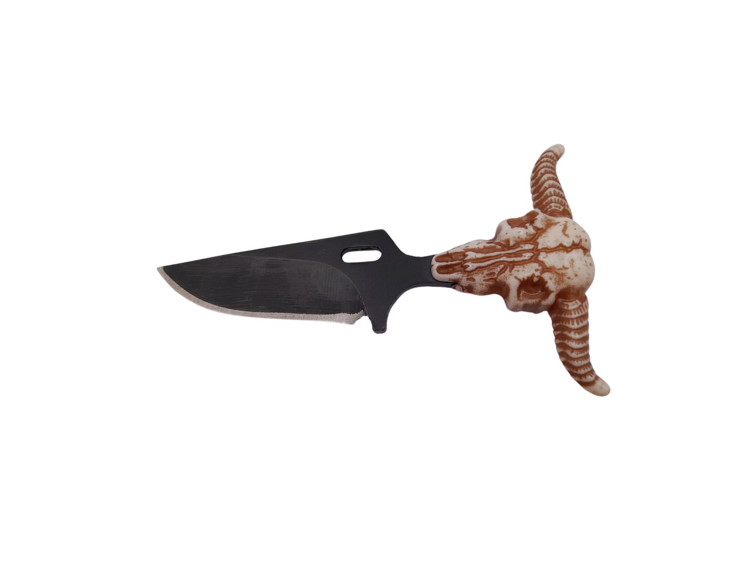 Halsmesser mit Scheide und Anhänger Stierschädel