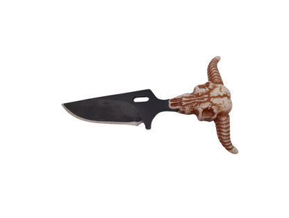 Halsmesser mit Scheide und Anhänger Stierschädel