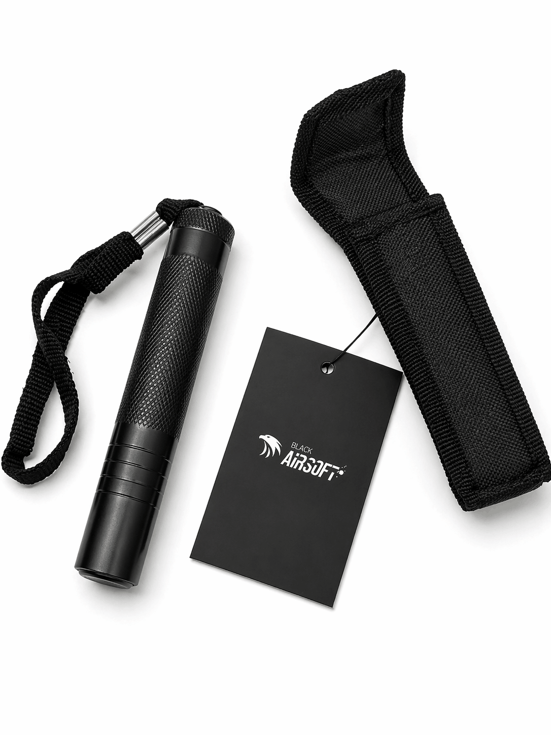 Teleskopstahlstock Black Airsoft RAPTOR 40 cm mit Holster