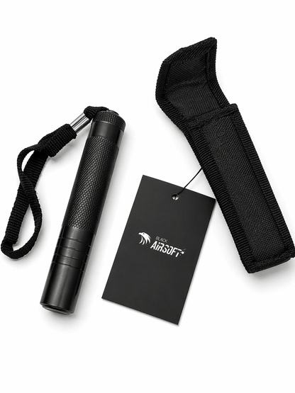 Teleskopstahlstock Black Airsoft RAPTOR 40 cm mit Holster