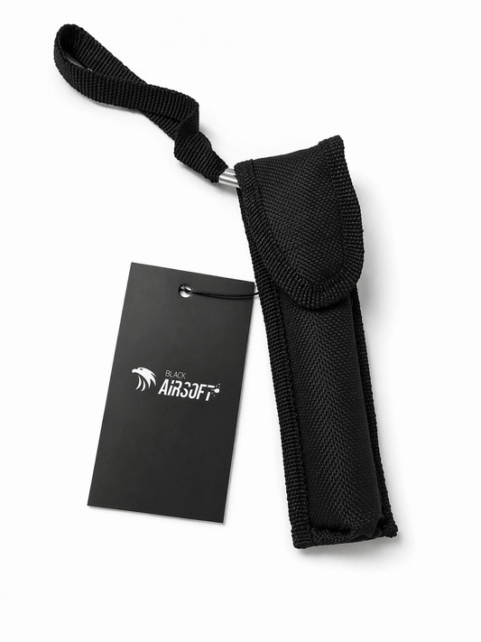Teleskopstahlstock Black Airsoft RAPTOR 40 cm mit Holster