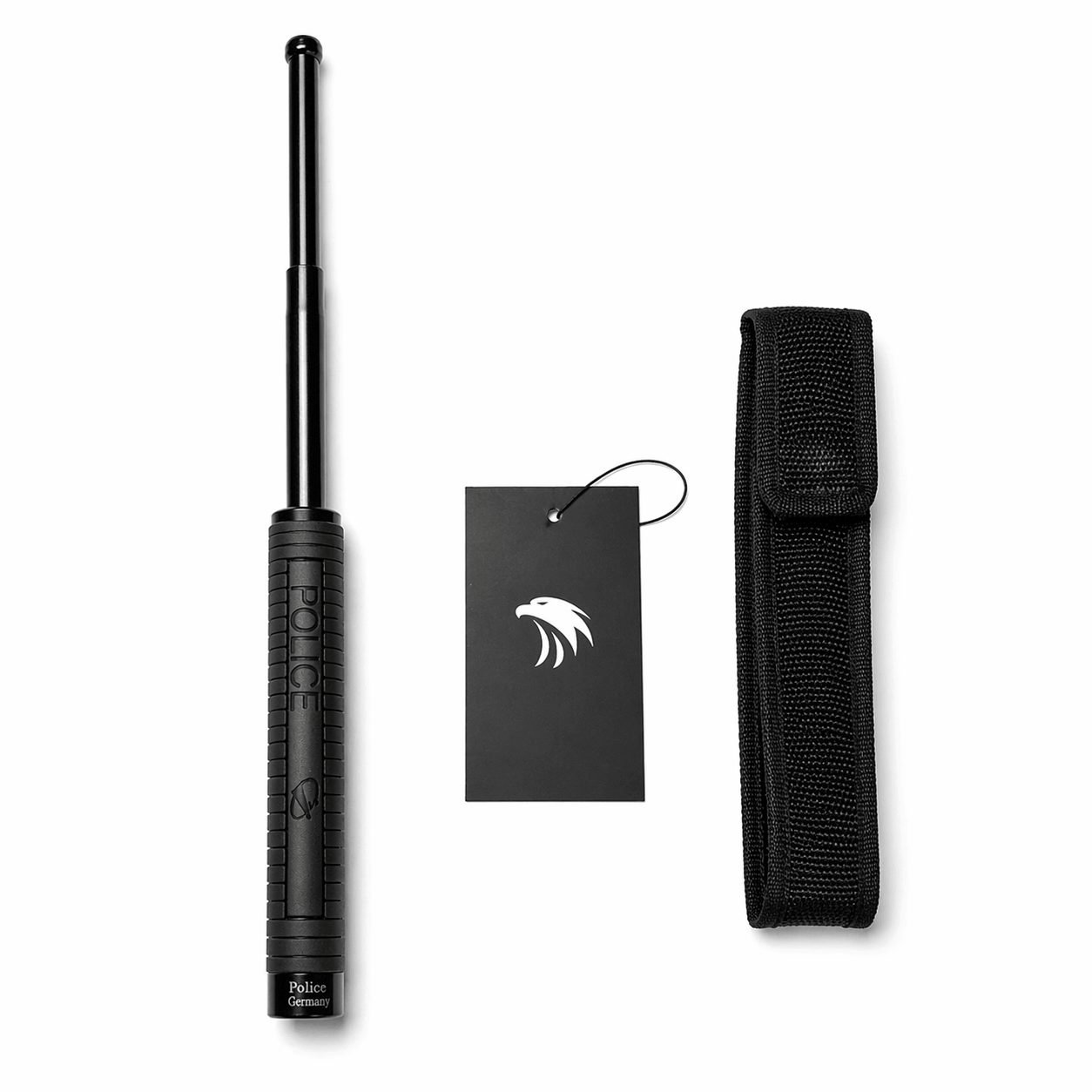 Teleskopstahlstock Black Airsoft POLICE 60 cm mit Holster
