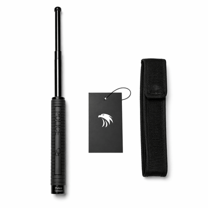 Teleskopstahlstock Black Airsoft POLICE 60 cm mit Holster