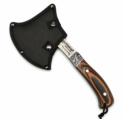 Kompakte Wander-Axt mit Tasche aus Edelstahl